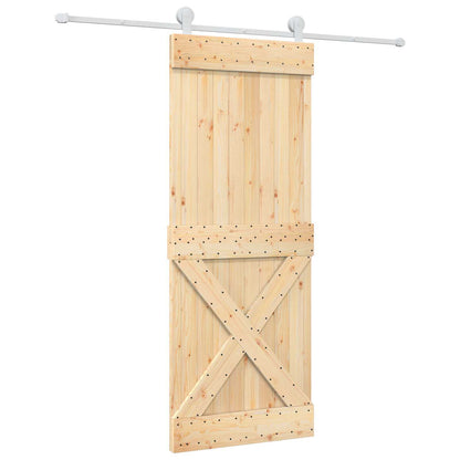 Schuifdeur Natuurlijk en Wit 80 x 210 cm Massief Grenenhout