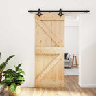 Schuifdeur massief grenenhout 85x210 cm naturel zwart