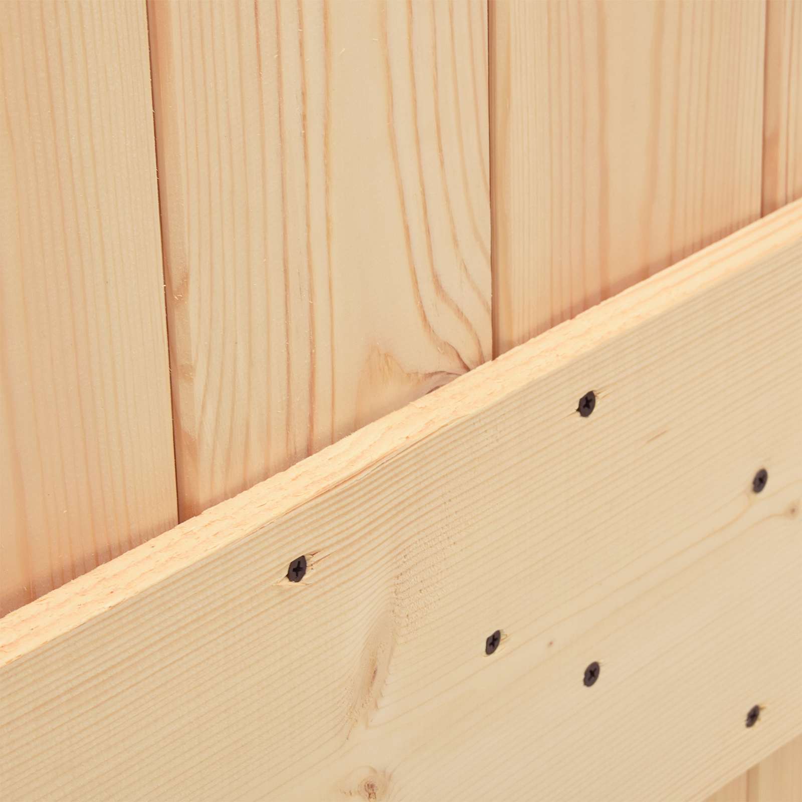 Schuifdeur Naturel en Zwart 70 x 210 cm Massief Grenenhout