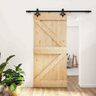 Schuifdeur massief grenenhout naturel zwart 210 cm