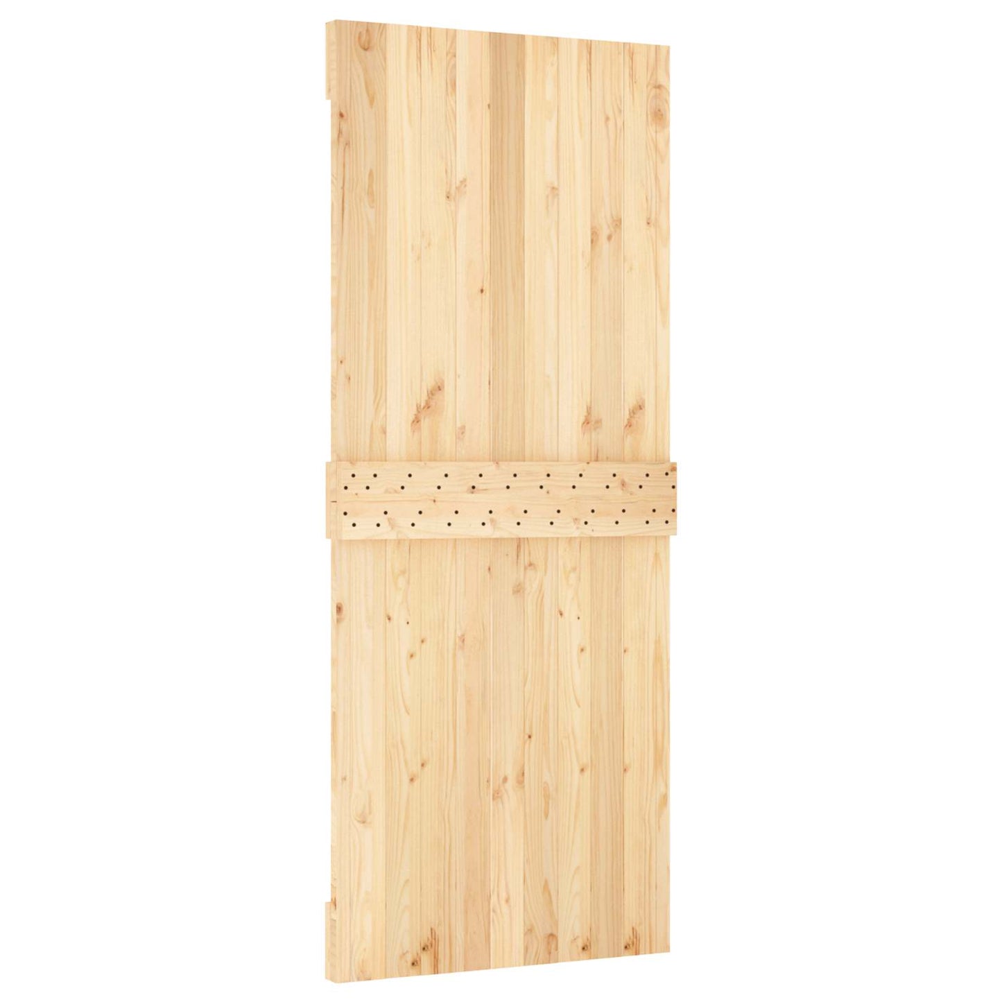 Schuifdeur Naturel en Zwart 85 x 210 cm Massief Grenenhout