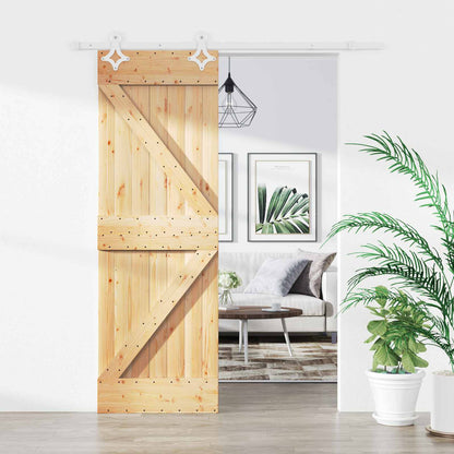 Schuifdeur Natuurlijk en Wit 70 x 210 cm Massief Grenenhout