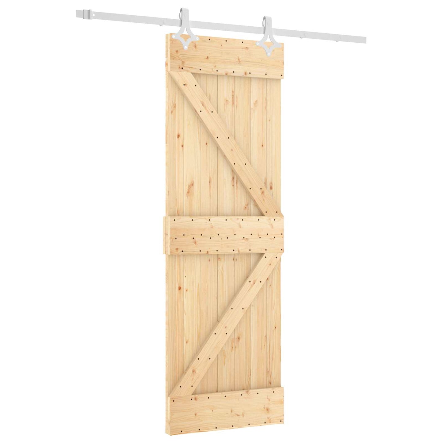 Schuifdeur Natuurlijk en Wit 70 x 210 cm Massief Grenenhout