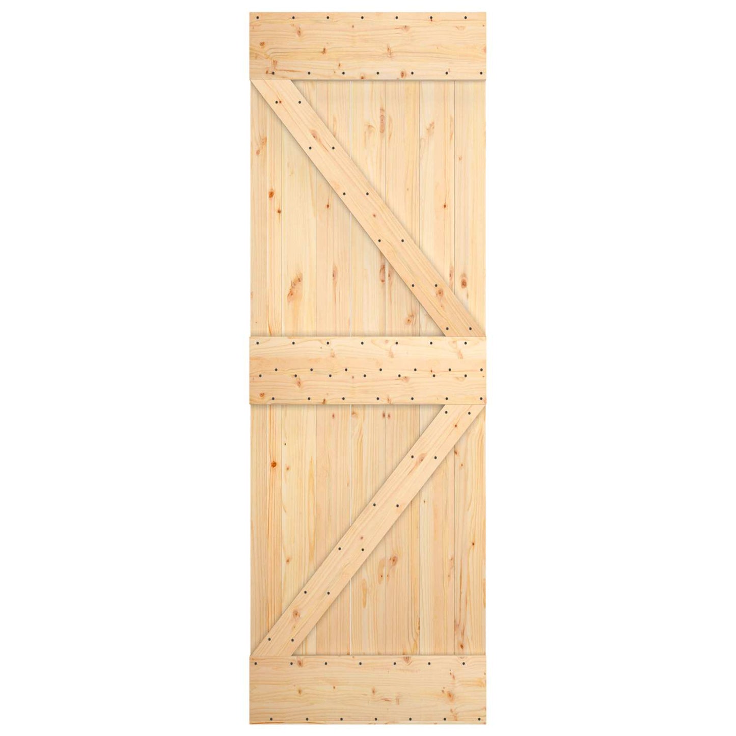 Schuifdeur Natuurlijk en Wit 70 x 210 cm Massief Grenenhout