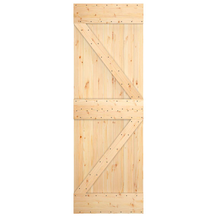 Schuifdeur Natuurlijk en Wit 70 x 210 cm Massief Grenenhout