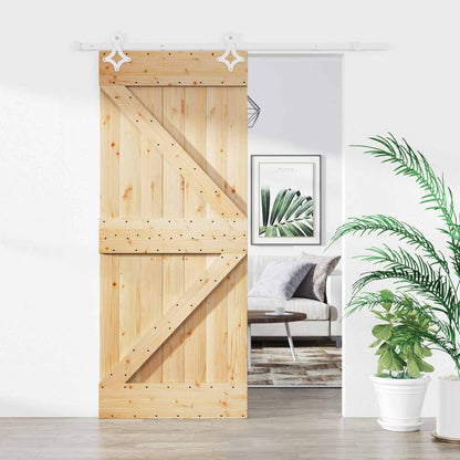 Schuifdeur Natuurlijk en Wit 85 x 210 cm Massief Grenenhout