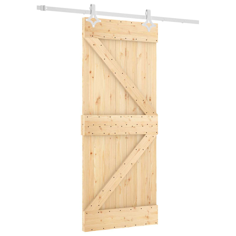 Schuifdeur Natuurlijk en Wit 85 x 210 cm Massief Grenenhout
