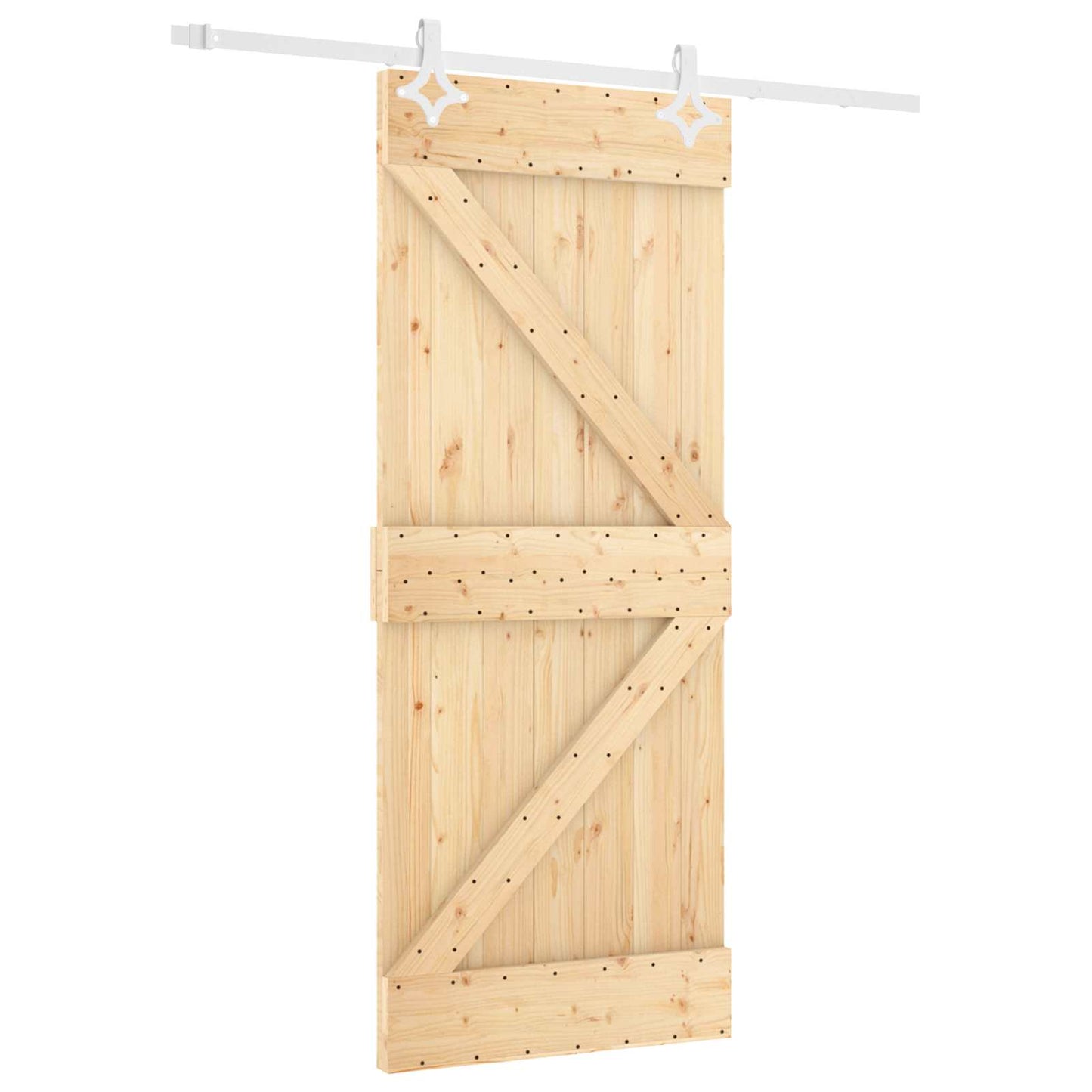 Schuifdeur Natuurlijk en Wit 80 x 210 cm Massief grenenhout