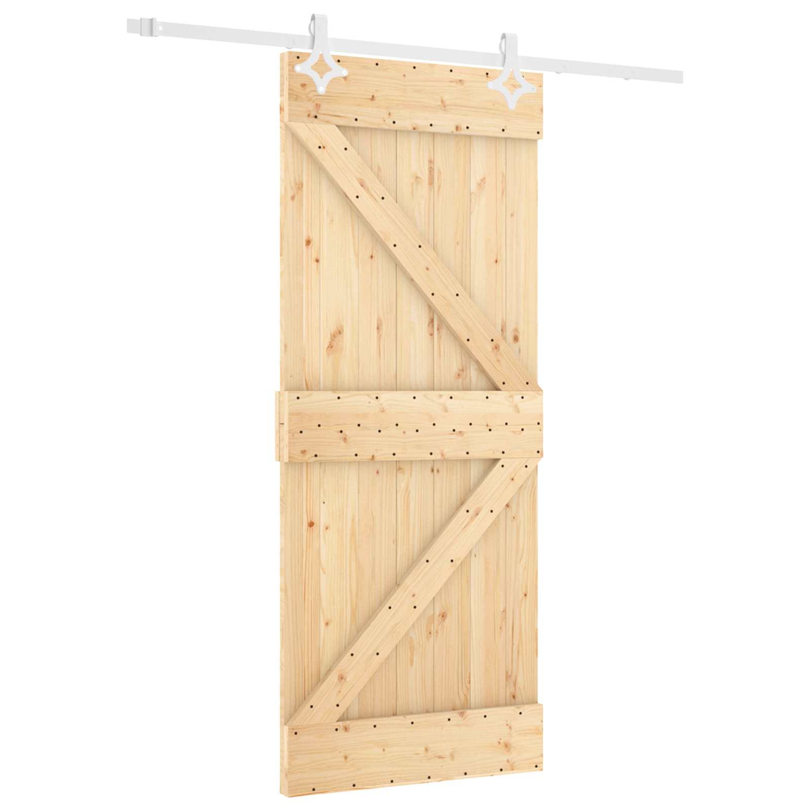 Schuifdeur Natuurlijk en Wit 80 x 210 cm Massief grenenhout