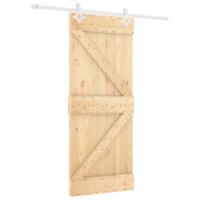 Schuifdeur Natuurlijk en Wit 80 x 210 cm Massief grenenhout