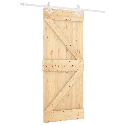 Schuifdeur Natuurlijk en Wit 80 x 210 cm Massief grenenhout