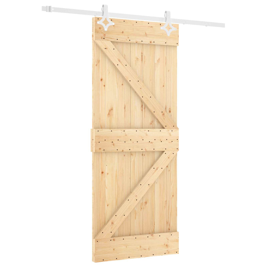 Schuifdeur Natuurlijk en Wit 80 x 210 cm Massief grenenhout