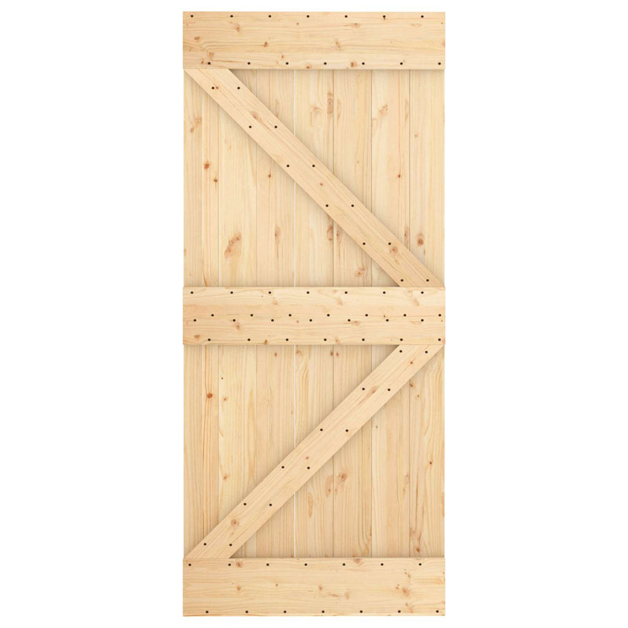 Schuifdeur Natuurlijk en Wit 90 x 210 cm Massief grenenhout