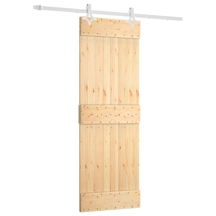 Schuifdeur Natuurlijk en Wit 70 x 210 cm Massief Grenenhout