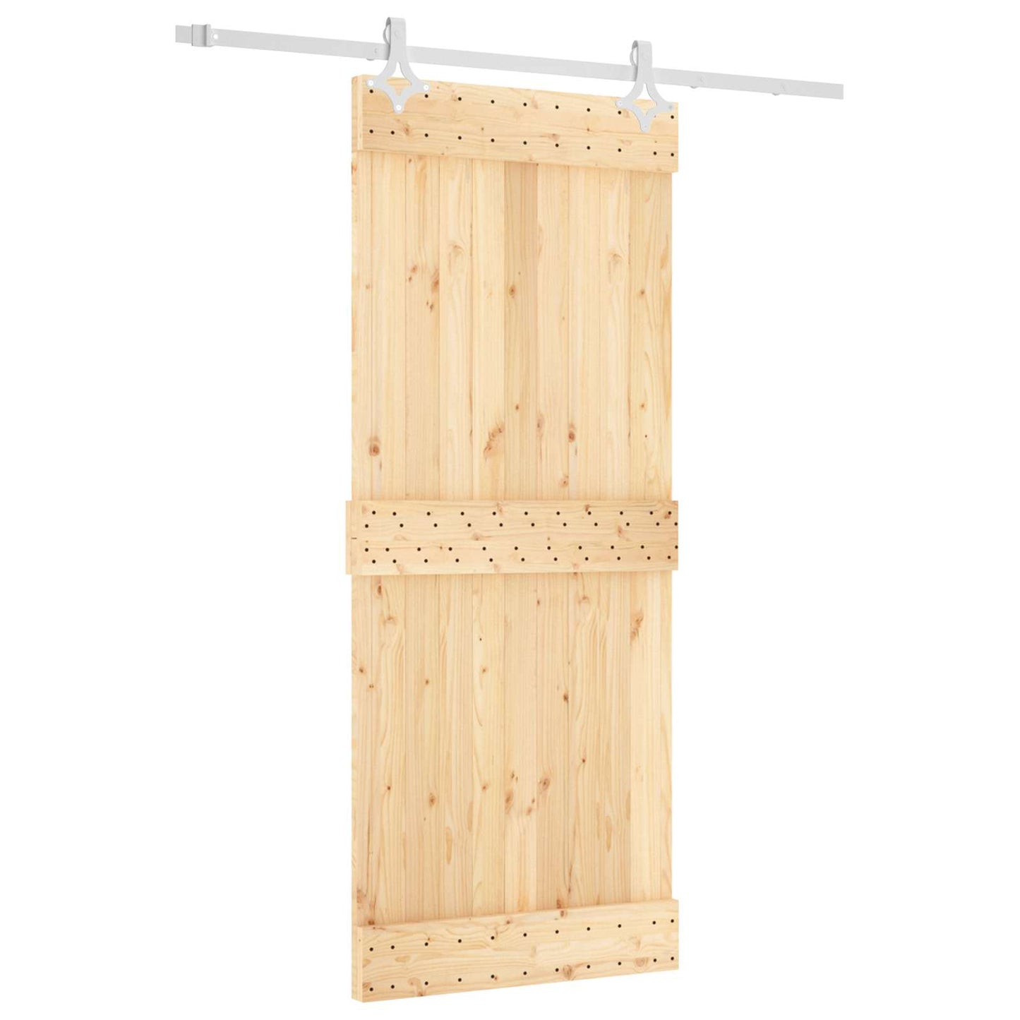 Schuifdeur Natuurlijk en Wit 85 x 210 cm Massief Grenenhout