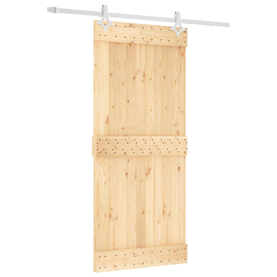 Schuifdeur Natuurlijk en Wit 90 x 210 cm Massief Grenenhout