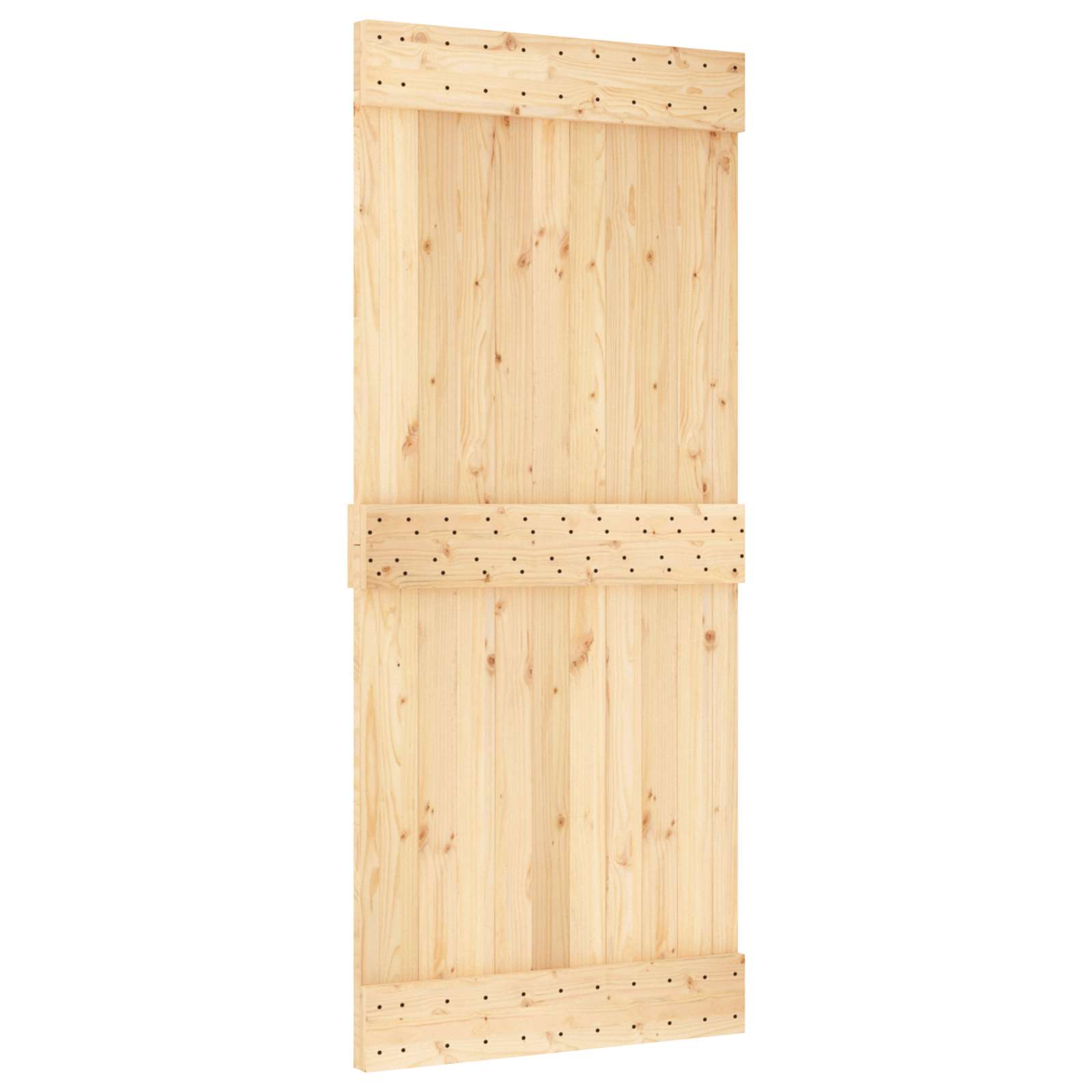 Schuifdeur Natuurlijk en Wit 90 x 210 cm Massief Grenenhout