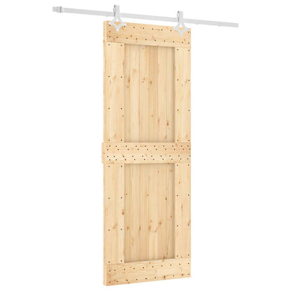 Schuifdeur Natuurlijk en Wit 80 x 210 cm Massief Grenenhout