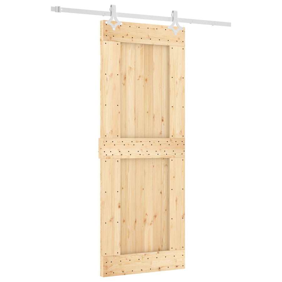 Schuifdeur Natuurlijk en Wit 80 x 210 cm Massief Grenenhout