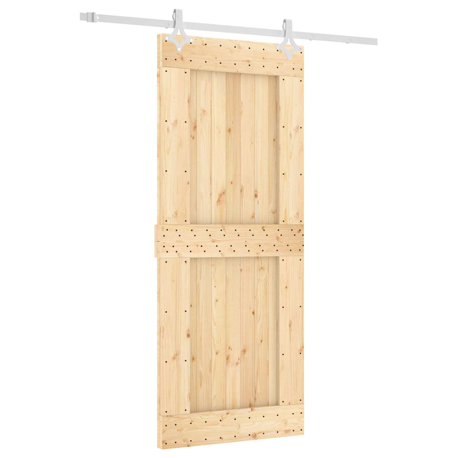 Schuifdeur Natuurlijk en Wit 85 x 210 cm Massief Grenenhout