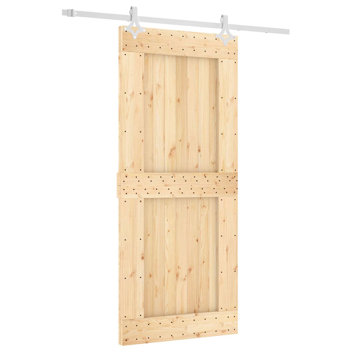 Schuifdeur Natuurlijk en Wit 90 x 210 cm Massief Grenenhout