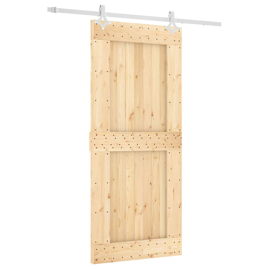 Schuifdeur Natuurlijk en Wit 90 x 210 cm Massief Grenenhout
