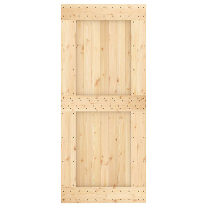 Schuifdeur Natuurlijk en Wit 90 x 210 cm Massief Grenenhout
