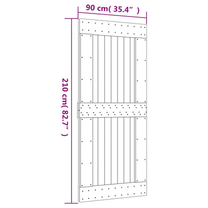 Schuifdeur Natuurlijk en Wit 90 x 210 cm Massief Grenenhout