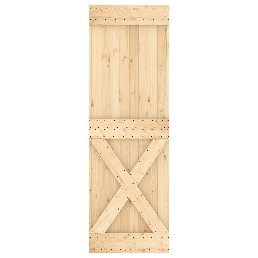Schuifdeur Natuurlijk en Wit 70 x 210 cm Massief Grenenhout