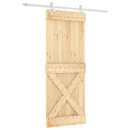 Schuifdeur Natuurlijk en Wit 80 x 210 cm Massief Grenenhout