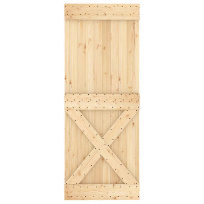 Schuifdeur Natuurlijk en Wit 80 x 210 cm Massief Grenenhout