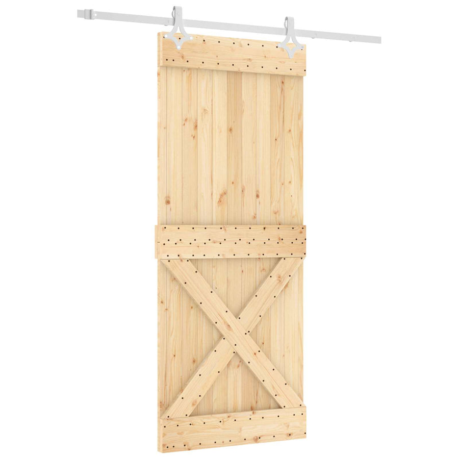 Schuifdeur Natuurlijk en Wit 85 x 210 cm Massief Grenenhout