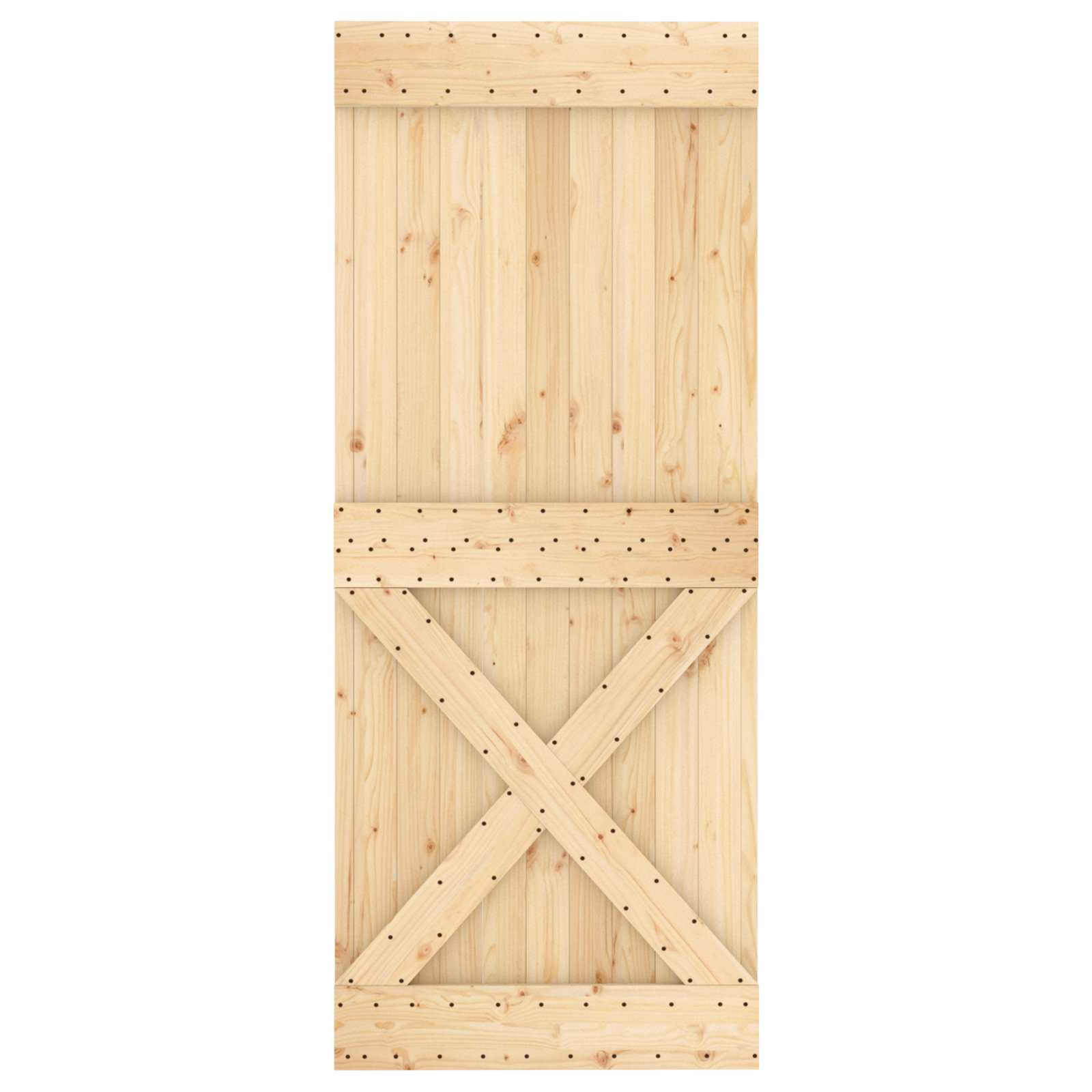 Schuifdeur Natuurlijk en Wit 85 x 210 cm Massief Grenenhout