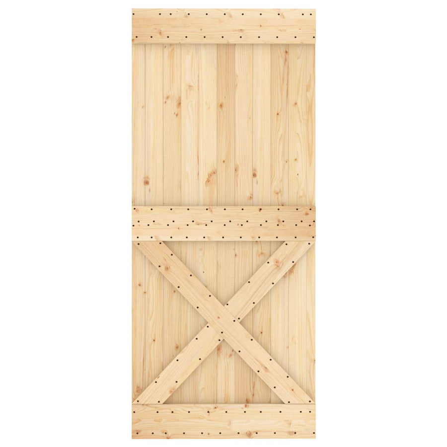 Schuifdeur Natuurlijk en Wit 90 x 210 cm Massief Grenenhout