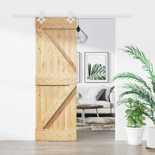 Schuifdeur Natuurlijk en Wit 70 x 210 cm Massief Grenenhout