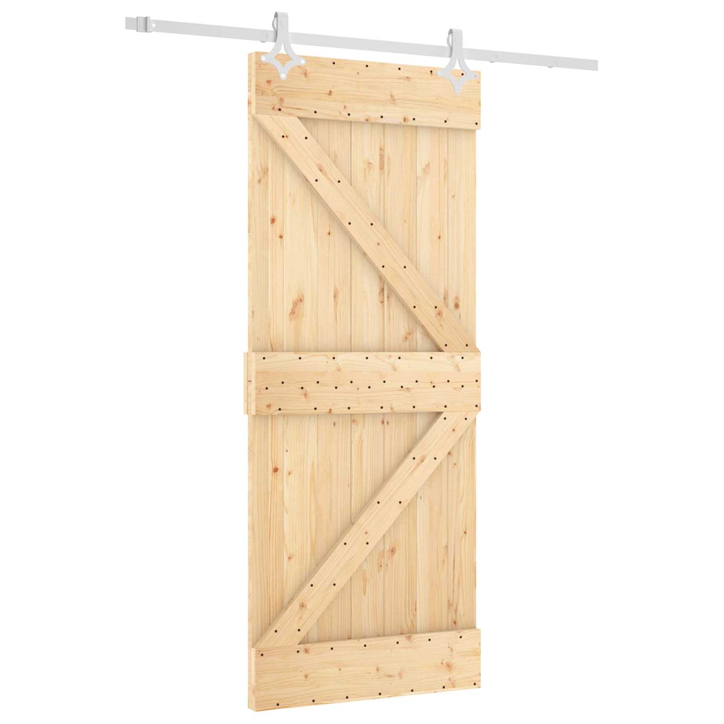 Schuifdeur Natuurlijk en Wit 85 x 210 cm Massief Grenenhout