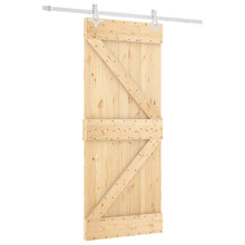 Schuifdeur Natuurlijk en Wit 85 x 210 cm Massief Grenenhout