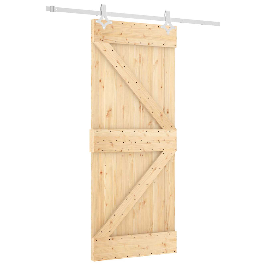 Schuifdeur Natuurlijk en Wit 85 x 210 cm Massief Grenenhout