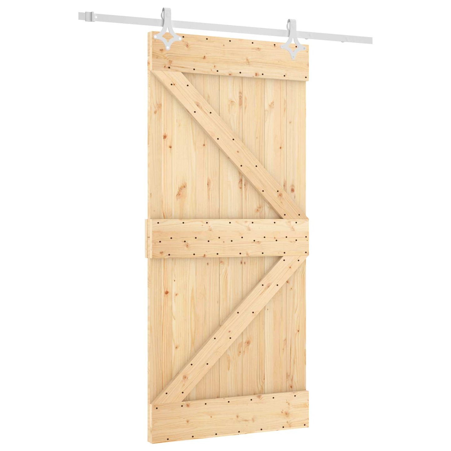 Schuifdeur Natuurlijk en Wit 95 x 210 cm Massief Grenenhout
