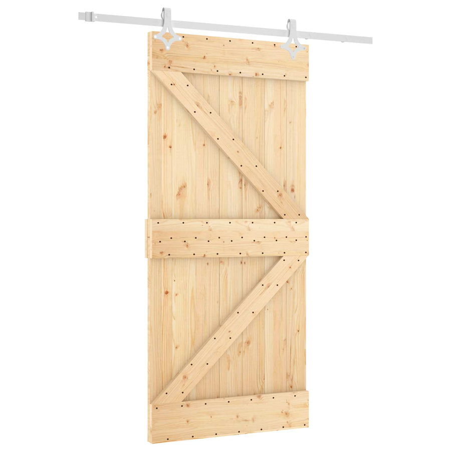 Schuifdeur Natuurlijk en Wit 95 x 210 cm Massief Grenenhout