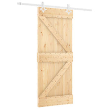Schuifdeur Natuurlijk en Wit 80 x 210 cm Massief grenenhout