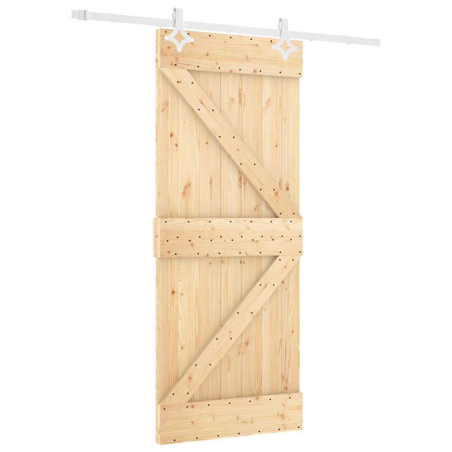 Schuifdeur Natuurlijk en Wit 80 x 210 cm Massief grenenhout