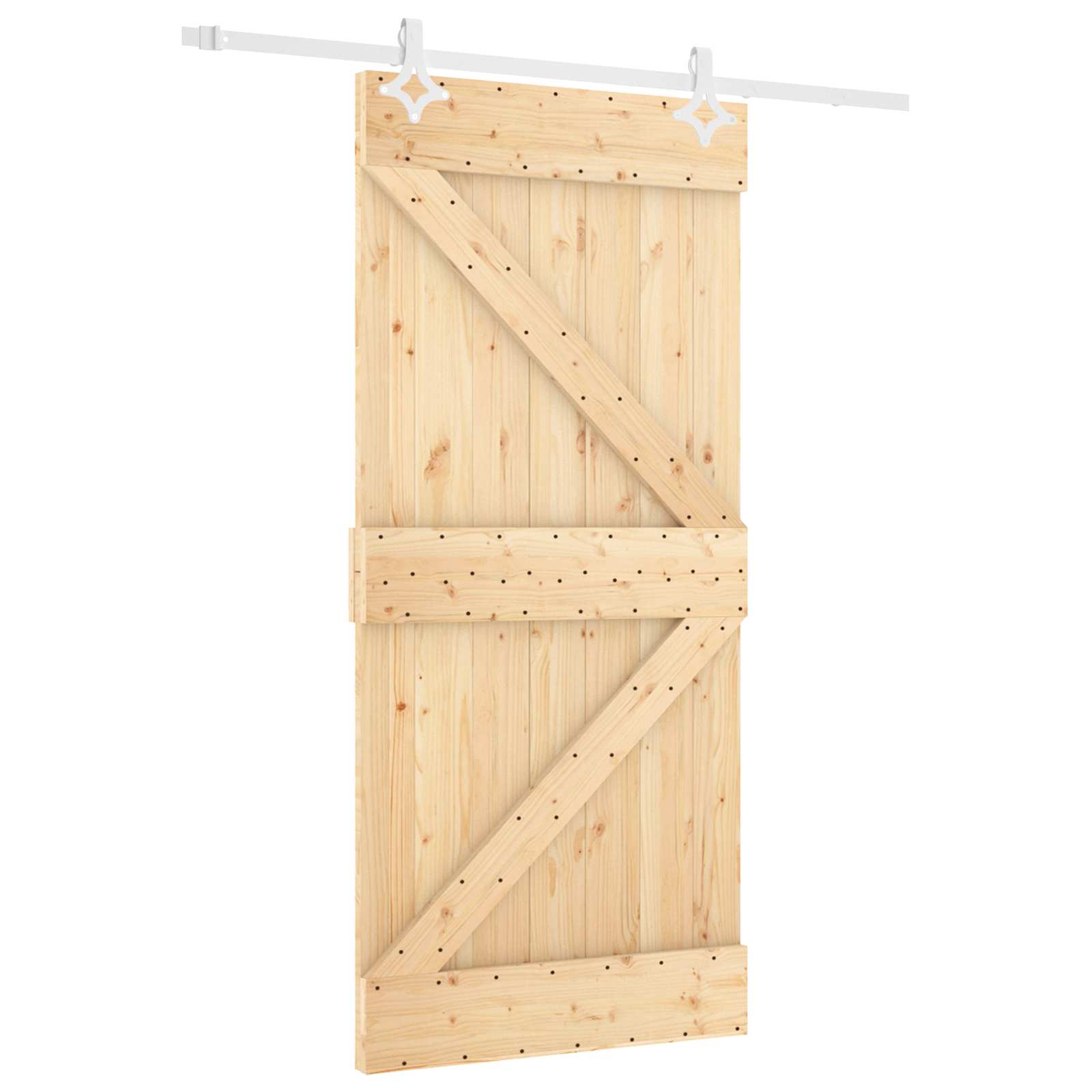 Schuifdeur Natuurlijk en Wit 90 x 210 cm Massief grenenhout