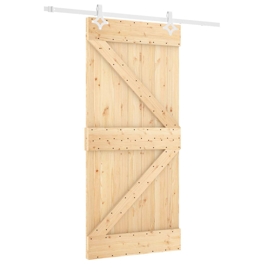 Schuifdeur Natuurlijk en Wit 90 x 210 cm Massief grenenhout
