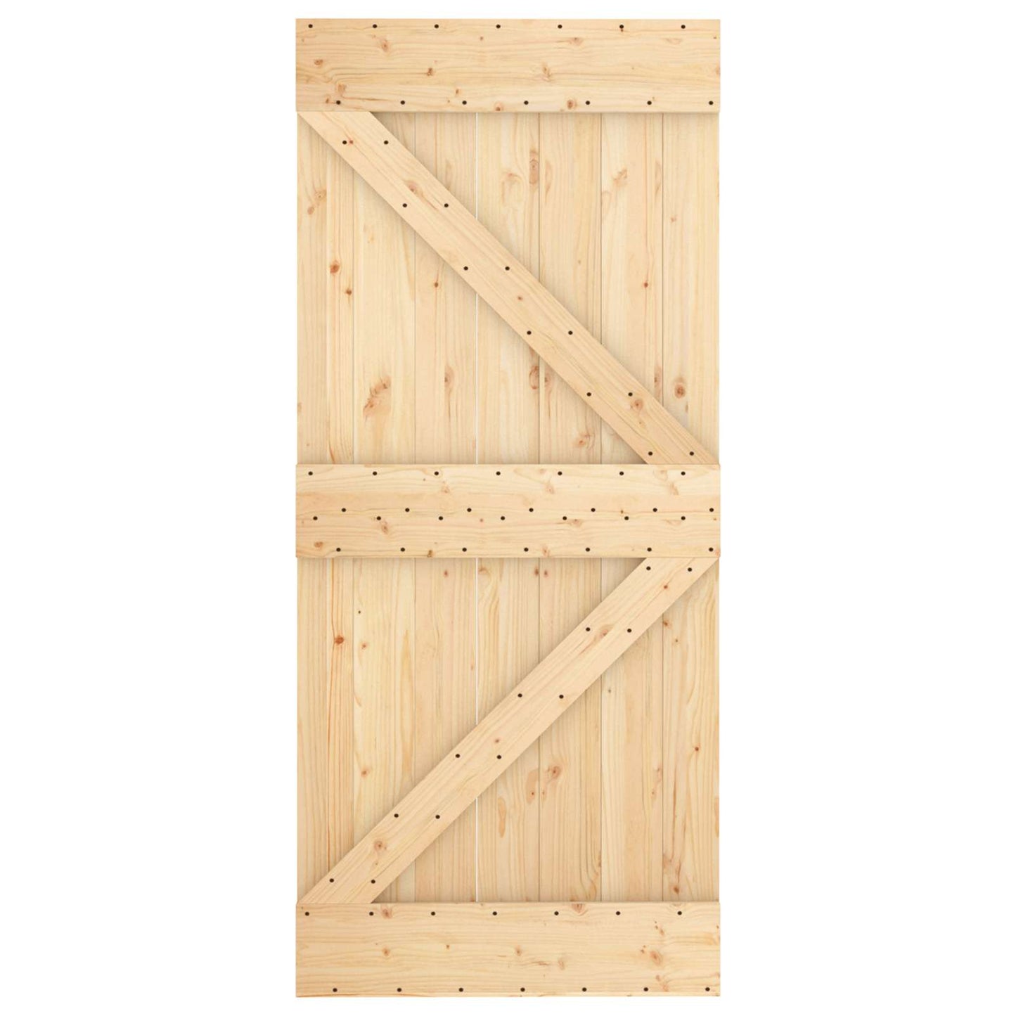 Schuifdeur Natuurlijk en Wit 90 x 210 cm Massief grenenhout