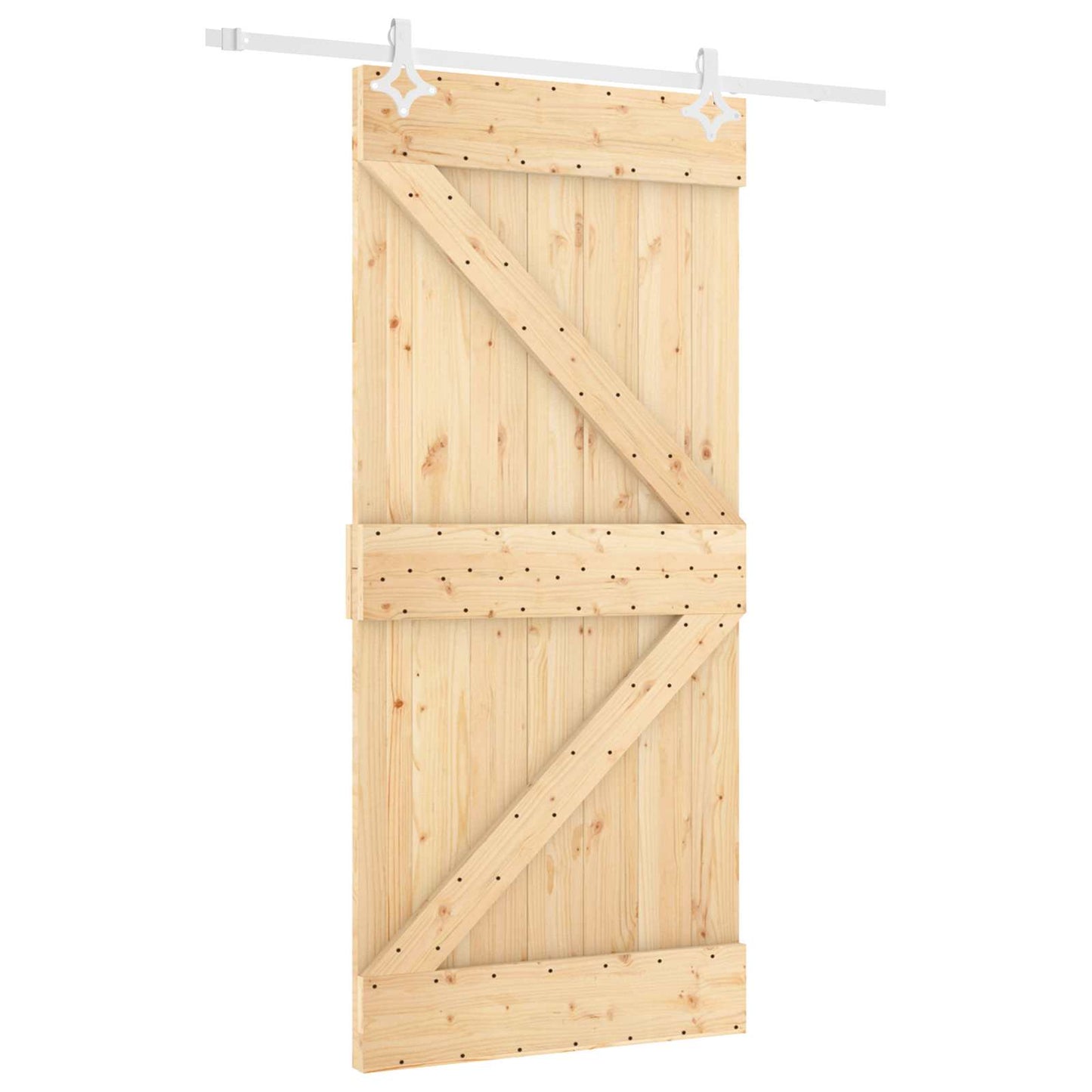 Schuifdeur Natuurlijk en Wit 100 x 210 cm Massief grenenhout