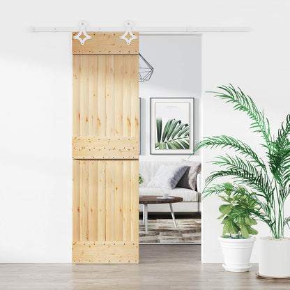 Schuifdeur Natuurlijk en Wit 70 x 210 cm Massief Grenenhout