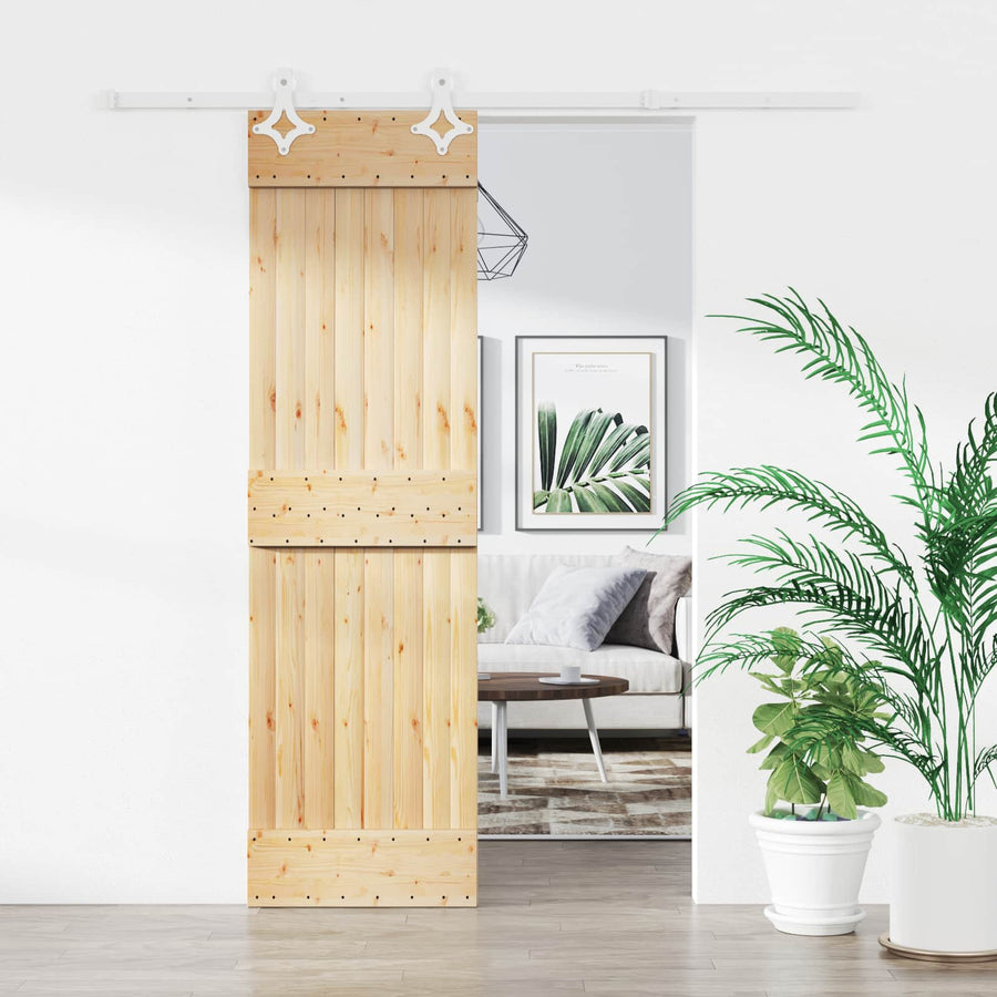 Schuifdeur Natuurlijk en Wit 70 x 210 cm Massief Grenenhout