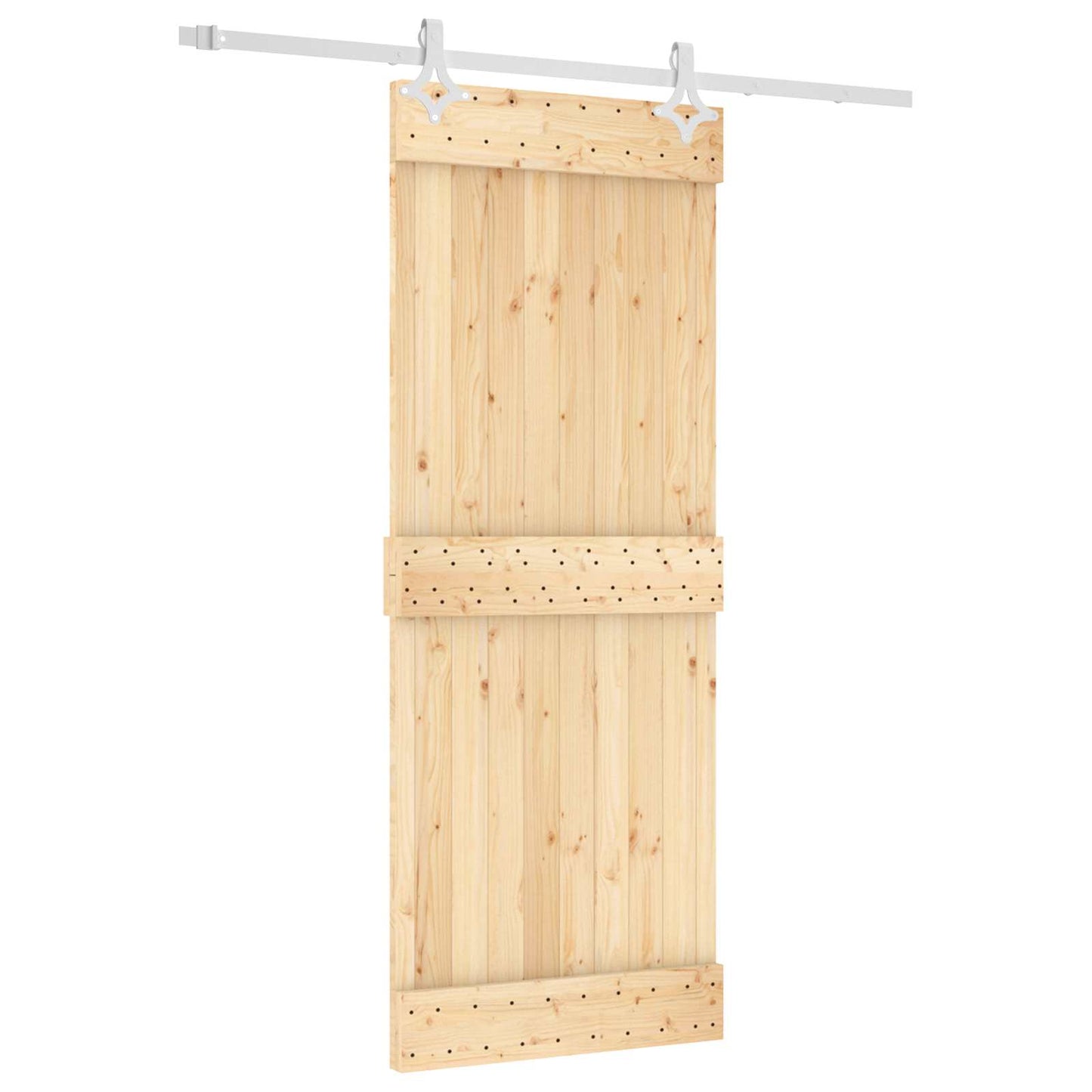 Schuifdeur Natuurlijk en Wit 80 x 210 cm Massief Grenenhout