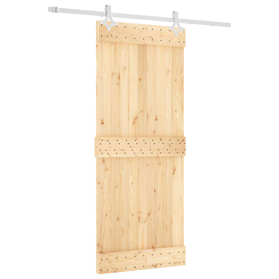 Schuifdeur Natuurlijk en Wit 85 x 210 cm Massief Grenenhout